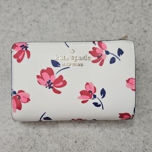 Kate Spade White and Pink Floral Wallet